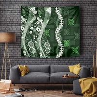Hawaii Puakenikeni and Maile Lei Tapestry Green Japanese Wave Style LT9 Green - Polynesian Pride