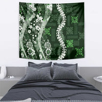 Hawaii Puakenikeni and Maile Lei Tapestry Green Japanese Wave Style LT9 - Polynesian Pride