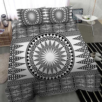 All White Tonga Malo e lelei Bedding Set Vintage Ngatu Tribal Pattern - Polynesian Pride