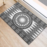 All White Tonga Malo e lelei Rubber Doormat Vintage Ngatu Tribal Pattern - Polynesian Pride