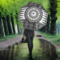 All White Tonga Malo e lelei Umbrella Vintage Ngatu Tribal Pattern - Polynesian Pride