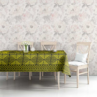 All Yellow Tonga Malo e lelei Tablecloth Vintage Ngatu Tribal Pattern - Polynesian Pride