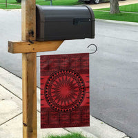 All Red Tonga Malo e lelei Garden Flag Vintage Ngatu Tribal Pattern - Polynesian Pride