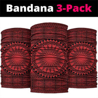All Red Tonga Malo e lelei Neck Gaiter Vintage Ngatu Tribal Pattern - Polynesian Pride