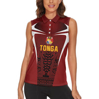 2026 Rugby Nations Series Custom Tonga Ikale Tahi Women Sleeveless Polo Shirt LT9 - Polynesian Pride