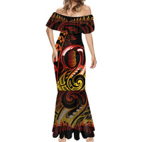 New Zealand Mermaid Dress Aotearoa Hei-Tiki Maori Fern Tattoo Arty LT9 - Polynesian Pride