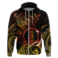 New Zealand Hoodie Aotearoa Manaia Maori Fern Tattoo Arty LT9 - Polynesian Pride