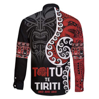 Honour The Treaty New Zealand Family Matching Off The Shoulder Long Sleeve Dress and Hawaiian Shirt Toitu Te Tiriti Ake!Ake!Ake! LT9 - Polynesian Pride