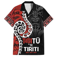 Honour The Treaty New Zealand Family Matching Tank Maxi Dress and Hawaiian Shirt Toitu Te Tiriti Ake!Ake!Ake! LT9 Dad's Shirt - Short Sleeve Black - Polynesian Pride
