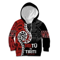 Honour The Treaty New Zealand Kid Hoodie Toitu Te Tiriti Ake!Ake!Ake! LT9 Hoodie Black - Polynesian Pride