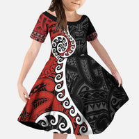 Honour The Treaty New Zealand Kid Short Sleeve Dress Toitu Te Tiriti Ake!Ake!Ake! LT9 KID Black - Polynesian Pride