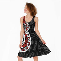 Honour The Treaty New Zealand Midi Dress Toitu Te Tiriti Ake Ake Ake LT9 - Polynesian Pride