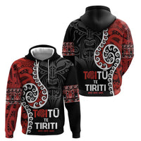 Honour The Treaty New Zealand Zip Hoodie Toitu Te Tiriti Ake!Ake!Ake! LT9 - Polynesian Pride