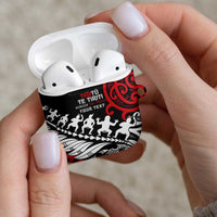 Honour The Treaty New Zealand Personalised AirPods Case Toitu Te Tiriti Half Fern Haka Dance LT9 - Polynesian Pride