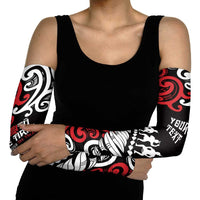 Honour The Treaty New Zealand Personalised Arm Sleeves Toitu Te Tiriti Half Fern Haka Dance LT9 - Polynesian Pride