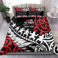 Honour The Treaty New Zealand Personalised Bedding Set Toitu Te Tiriti Half Fern with Haka dance LT9 - Polynesian Pride