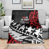 Honour The Treaty New Zealand Personalised Blanket Toitu Te Tiriti Half Fern with Haka dance LT9 - Polynesian Pride
