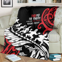 Honour The Treaty New Zealand Personalised Blanket Toitu Te Tiriti Half Fern with Haka dance LT9 - Polynesian Pride