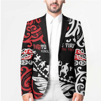 Honour The Treaty New Zealand Personalised Blazer Toitu Te Tiriti Half Fern Haka Dance LT9 - Polynesian Pride