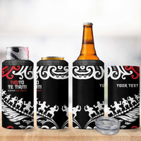Honour The Treaty New Zealand Personalised 4 in 1 Can Cooler Tumbler Toitu Te Tiriti Half Fern with Haka dance LT9 - Polynesian Pride