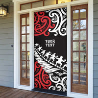 Honour The Treaty New Zealand Personalised Door Cover Toitu Te Tiriti Half Fern Haka Dance LT9 - Polynesian Pride