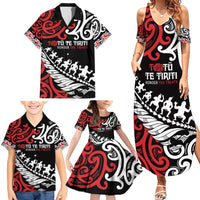 Honour The Treaty New Zealand Personalised Family Matching Summer Maxi Dress and Hawaiian Shirt Toitu Te Tiriti Half Fern with Haka dance LT9 - Polynesian Pride