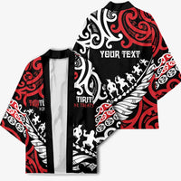 Honour The Treaty New Zealand Personalised Kimono Toitu Te Tiriti Half Fern Haka Dance LT9 - Polynesian Pride