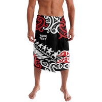 Honour The Treaty New Zealand Personalised Lavalava Toitu Te Tiriti Half Fern with Haka dance LT9 Black - Polynesian Pride