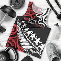 Honour The Treaty New Zealand Personalised Men Tank Top Toitu Te Tiriti Half Fern with Haka dance