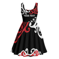 Honour The Treaty New Zealand Personalised Midi Dress Toitu Te Tiriti Half Fern Haka Dance LT9 - Polynesian Pride