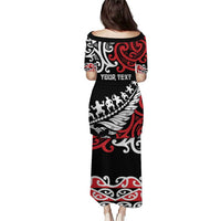 Honour The Treaty New Zealand Personalised Puletasi Toitu Te Tiriti Half Fern with Haka dance LT9 - Polynesian Pride