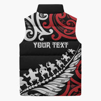 Honour The Treaty New Zealand Personalised Sleeveless Puffer Jacket Toitu Te Tiriti Half Fern Haka Dance LT9 - Polynesian Pride
