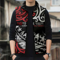 Honour The Treaty New Zealand Personalised Sleeveless Puffer Jacket Toitu Te Tiriti Half Fern Haka Dance LT9 - Polynesian Pride