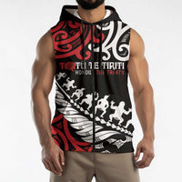 Honour The Treaty New Zealand Personalised Sleeveless Zip Hoodie Toitu Te Tiriti Half Fern Haka Dance LT9 - Polynesian Pride