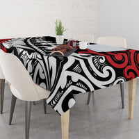 Honour The Treaty New Zealand Personalised Tablecloth Toitu Te Tiriti Half Fern with Haka dance LT9 - Polynesian Pride