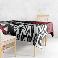 Honour The Treaty New Zealand Personalised Tablecloth Toitu Te Tiriti Half Fern with Haka dance LT9 - Polynesian Pride