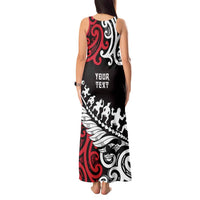 Honour The Treaty New Zealand Personalised Tank Maxi Dress Toitu Te Tiriti Half Fern with Haka dance LT9 - Polynesian Pride