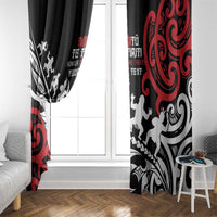 Honour The Treaty New Zealand Personalised Window Curtain Toitu Te Tiriti Half Fern with Haka dance LT9 - Polynesian Pride