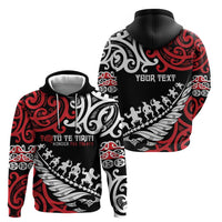 Honour The Treaty New Zealand Personalised Zip Hoodie Toitu Te Tiriti Half Fern with Haka dance LT9 - Polynesian Pride