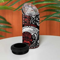 Honour The Treaty New Zealand Personalised 4 in 1 Can Cooler Tumbler Toitu Te Tiriti Indigenous Maori Face LT9 - Polynesian Pride