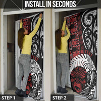 Honour The Treaty New Zealand Personalised Door Cover Toitu Te Tiriti Indigenous Maori Face LT9 - Polynesian Pride