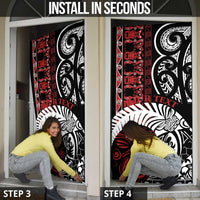 Honour The Treaty New Zealand Personalised Door Cover Toitu Te Tiriti Indigenous Maori Face LT9 - Polynesian Pride