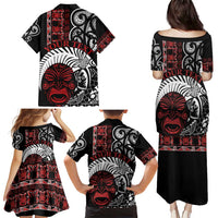 Honour The Treaty New Zealand Personalised Family Matching Puletasi and Hawaiian Shirt Toitu Te Tiriti Indigenous Maori Face LT9 - Polynesian Pride