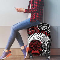 Honour The Treaty New Zealand Personalised Luggage Cover Toitu Te Tiriti Indigenous Maori Face LT9 - Polynesian Pride