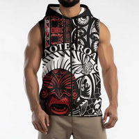 Honour The Treaty New Zealand Personalised Sleeveless Zip Hoodie Toitu Te Tiriti Indigenous Maori Face LT9 - Polynesian Pride