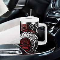 Honour The Treaty New Zealand Personalised Tumbler With Handle Toitu Te Tiriti Indigenous Maori Face LT9 - Polynesian Pride