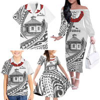 Samoa Mau Movement House Personalised Family Matching Off The Shoulder Long Sleeve Dress and Hawaiian Shirt Fa'a Samoa The Samoan Way LT9 - Polynesian Pride