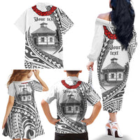 Samoa Mau Movement House Personalised Family Matching Off The Shoulder Long Sleeve Dress and Hawaiian Shirt Fa'a Samoa The Samoan Way LT9 - Polynesian Pride