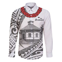 Samoa Mau Movement House Personalised Family Matching Short Sleeve Bodycon Dress and Hawaiian Shirt Fa'a Samoa The Samoan Way LT9 Dad's Shirt - Long Sleeve White - Polynesian Pride
