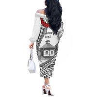 Samoa Mau Movement House Personalised Off The Shoulder Long Sleeve Dress Fa'a Samoa The Samoan Way LT9 - Polynesian Pride